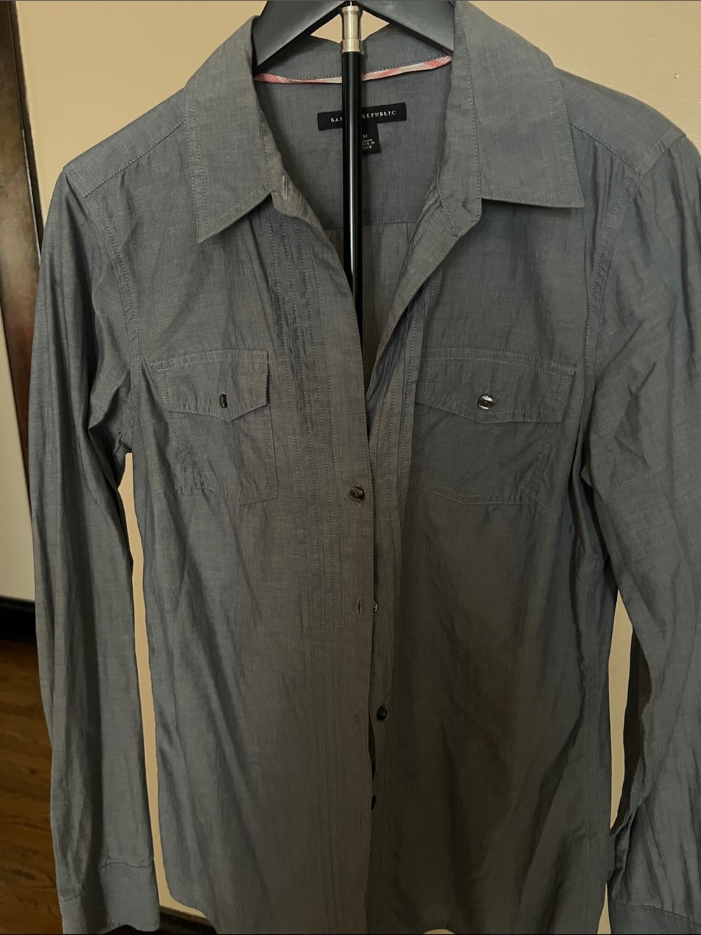 Banana Republic Women's Slate Gray Button-Down Shirt